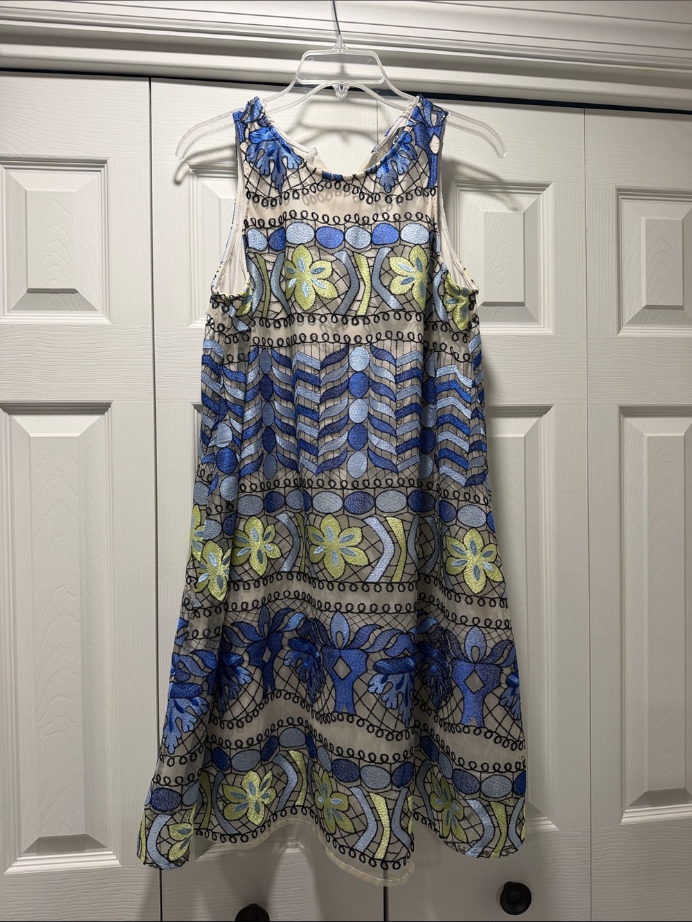 ECI Sleeveless Blue Floral Patterned Women's Dress